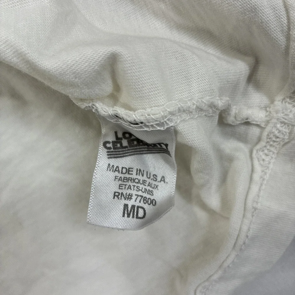 Local Celebrity 'Call My Agent' White V-Neck T-Shirt Men's Medium Retro Y2K New - Picture 6 of 11